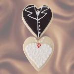 Bride and Groom Heart Cookies